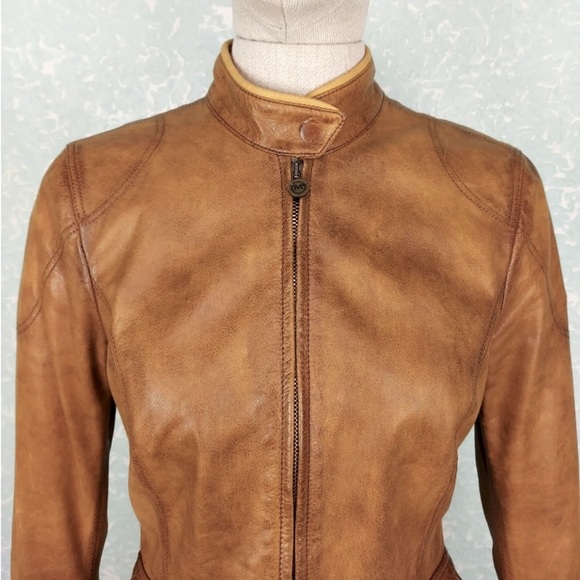 MATCHLESS Women’s Leather Moto Jacket, Camel, EU Size 40 - Picture 2 of 15